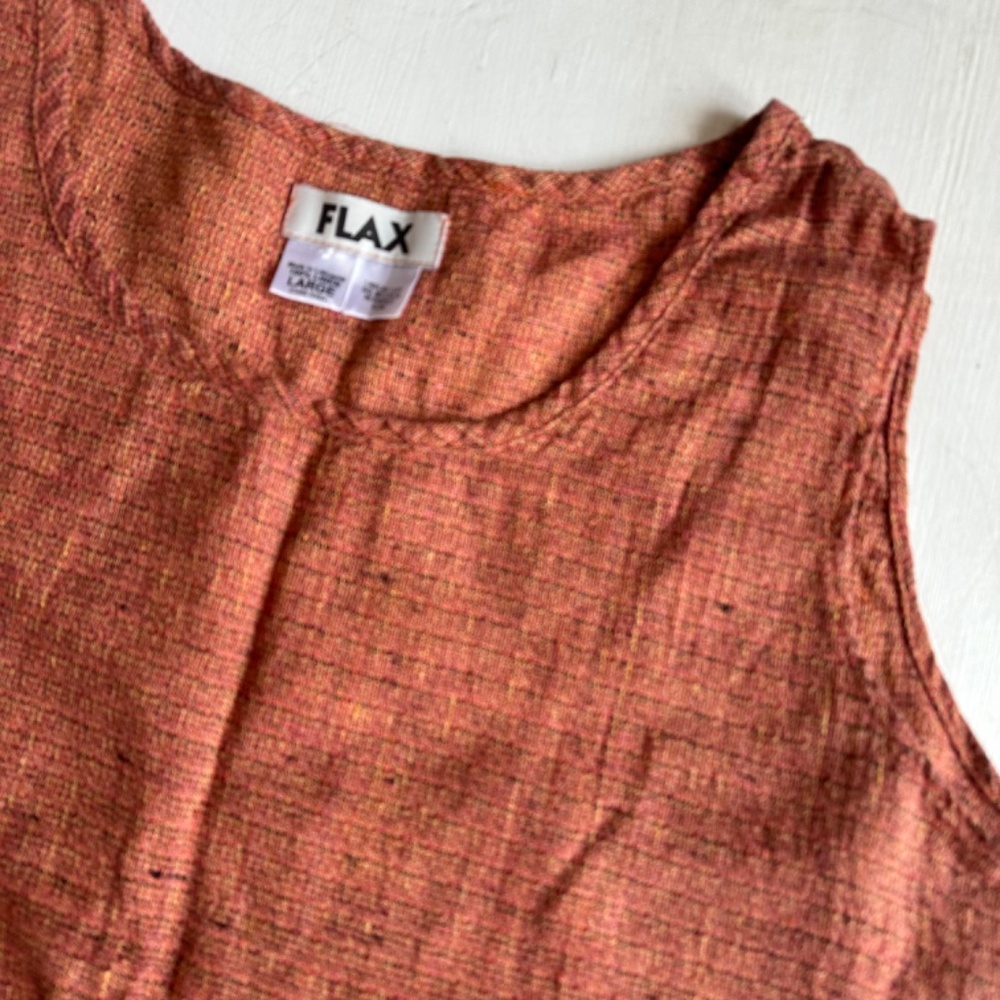 FLAX Pink Linen Tank Top - Picture 2 of 5